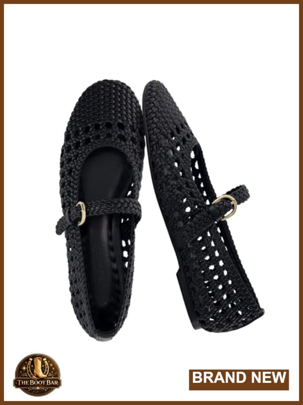 Woven Mary Jane Ballet Flats with Adjustable Strap & Cushioned Footbed